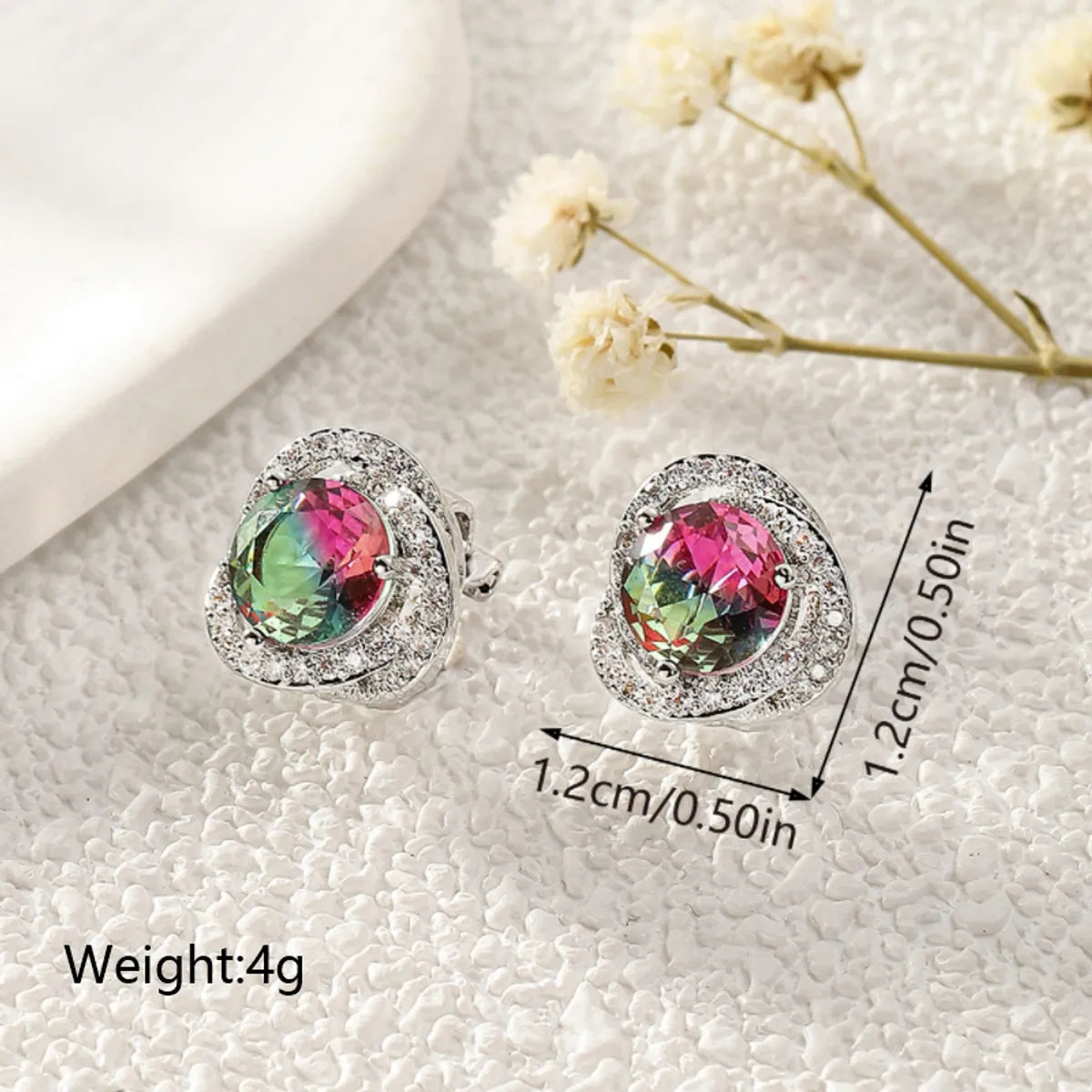 1 Pair Basic Simple Style Heart Shape Plating Inlay Copper Zircon 18k Gold Plated Ear Studs