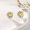 1 Pair Basic Simple Style Heart Shape Plating Inlay Copper Zircon 18k Gold Plated Ear Studs