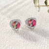 1 Pair Basic Simple Style Heart Shape Plating Inlay Copper Zircon 18k Gold Plated Ear Studs