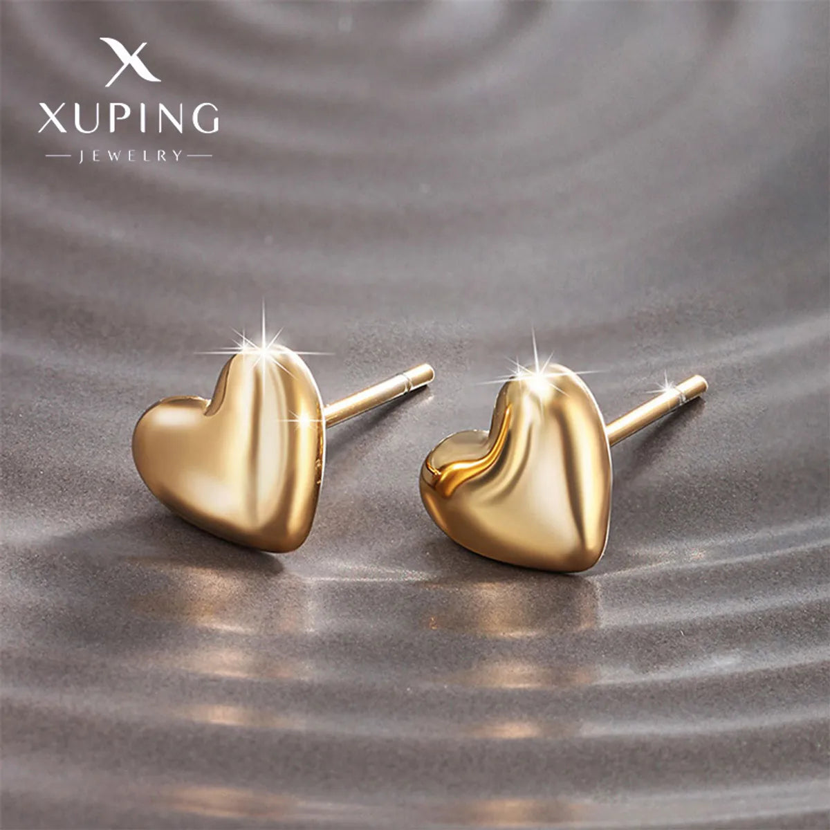 1 Pair Basic Simple Style Heart Shape Plating Stainless Steel 14k Gold Plated Ear Studs