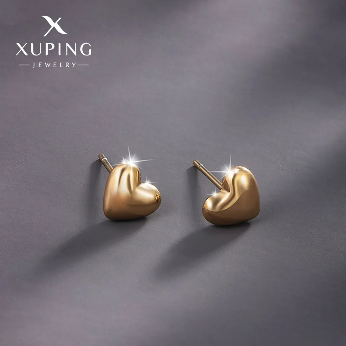 1 Pair Basic Simple Style Heart Shape Plating Stainless Steel 14k Gold Plated Ear Studs