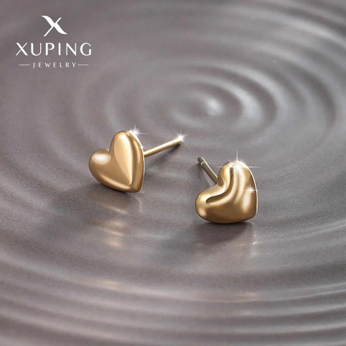 1 Pair Basic Simple Style Heart Shape Plating Stainless Steel 14k Gold Plated Ear Studs