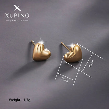 1 Pair Basic Simple Style Heart Shape Plating Stainless Steel 14k Gold Plated Ear Studs