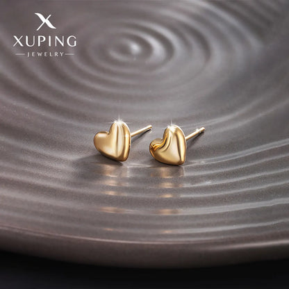 1 Pair Basic Simple Style Heart Shape Plating Stainless Steel 14k Gold Plated Ear Studs