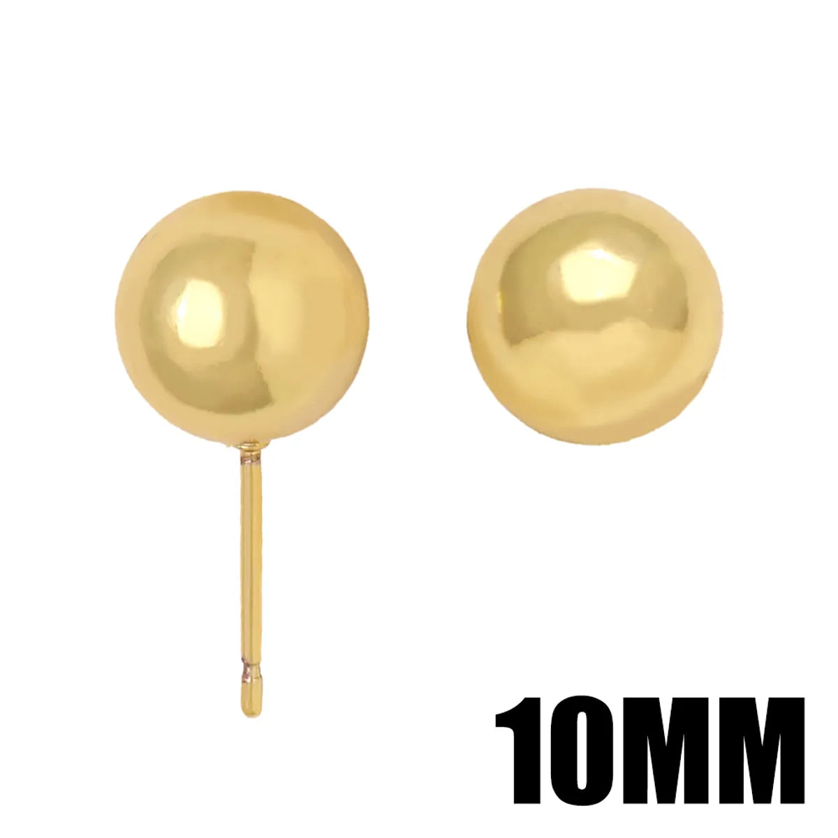 1 Pair Basic Simple Style Round Copper Plating 18k Gold Plated Ear Studs