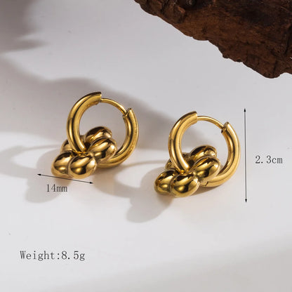 1 Pair Basic Simple Style Solid Color Plating 304 Stainless Steel 18K Gold Plated Drop Earrings