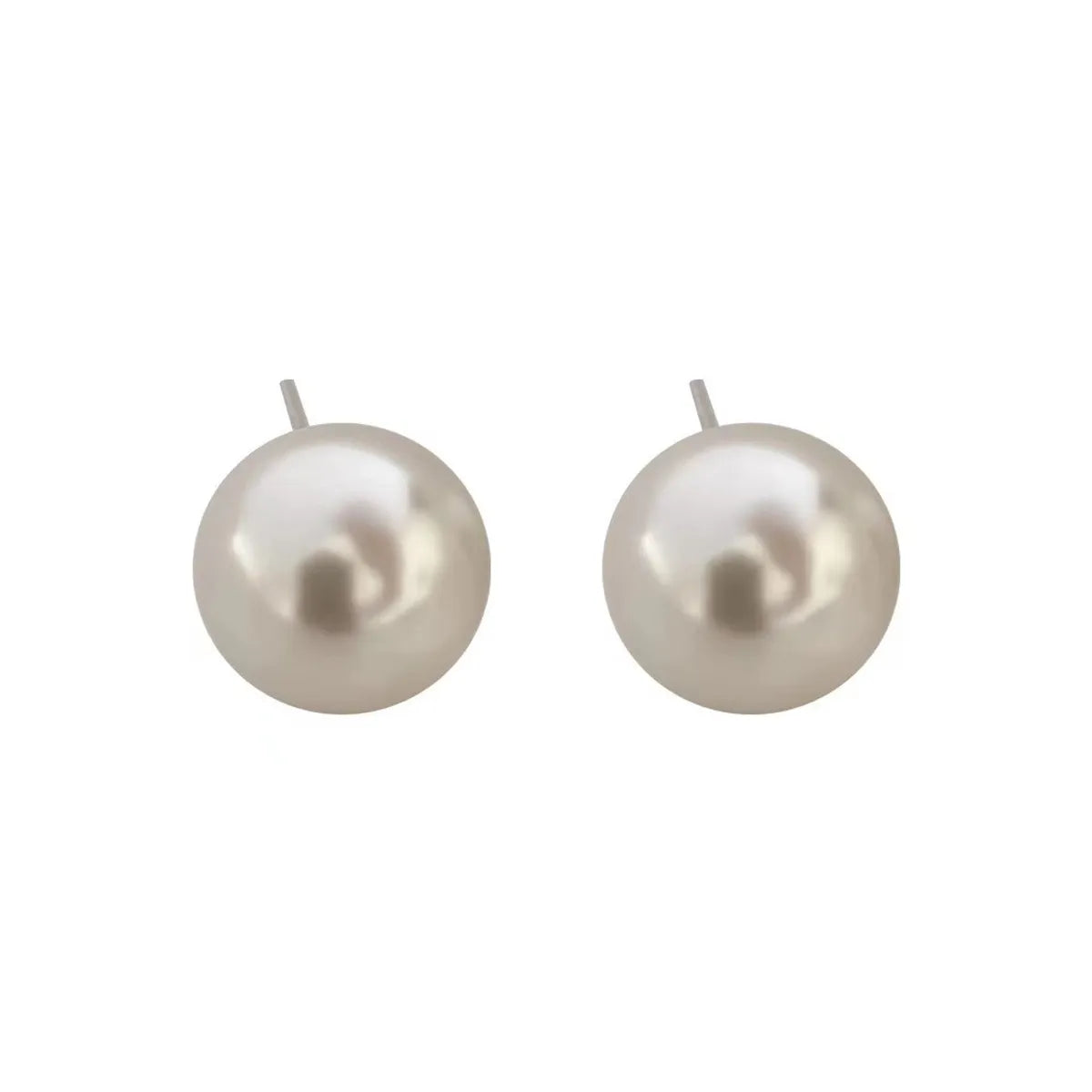 1 Pair Basic Solid Color Artificial Pearl Sterling Silver Plating Ear Studs