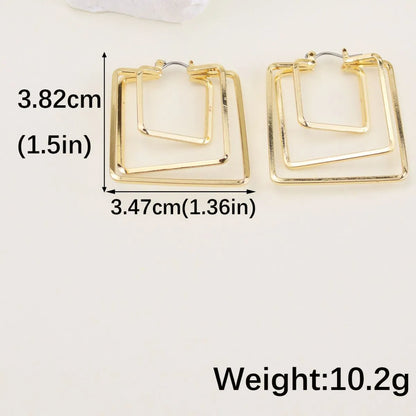 1 Pair Basic Square Iron Earrings