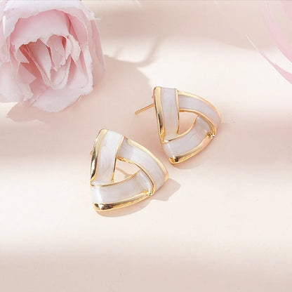 1 Pair Basic Triangle Enamel Alloy Ear Studs