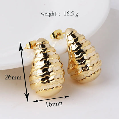 1 Pair Basic Water Droplets Plating Copper Ear Studs