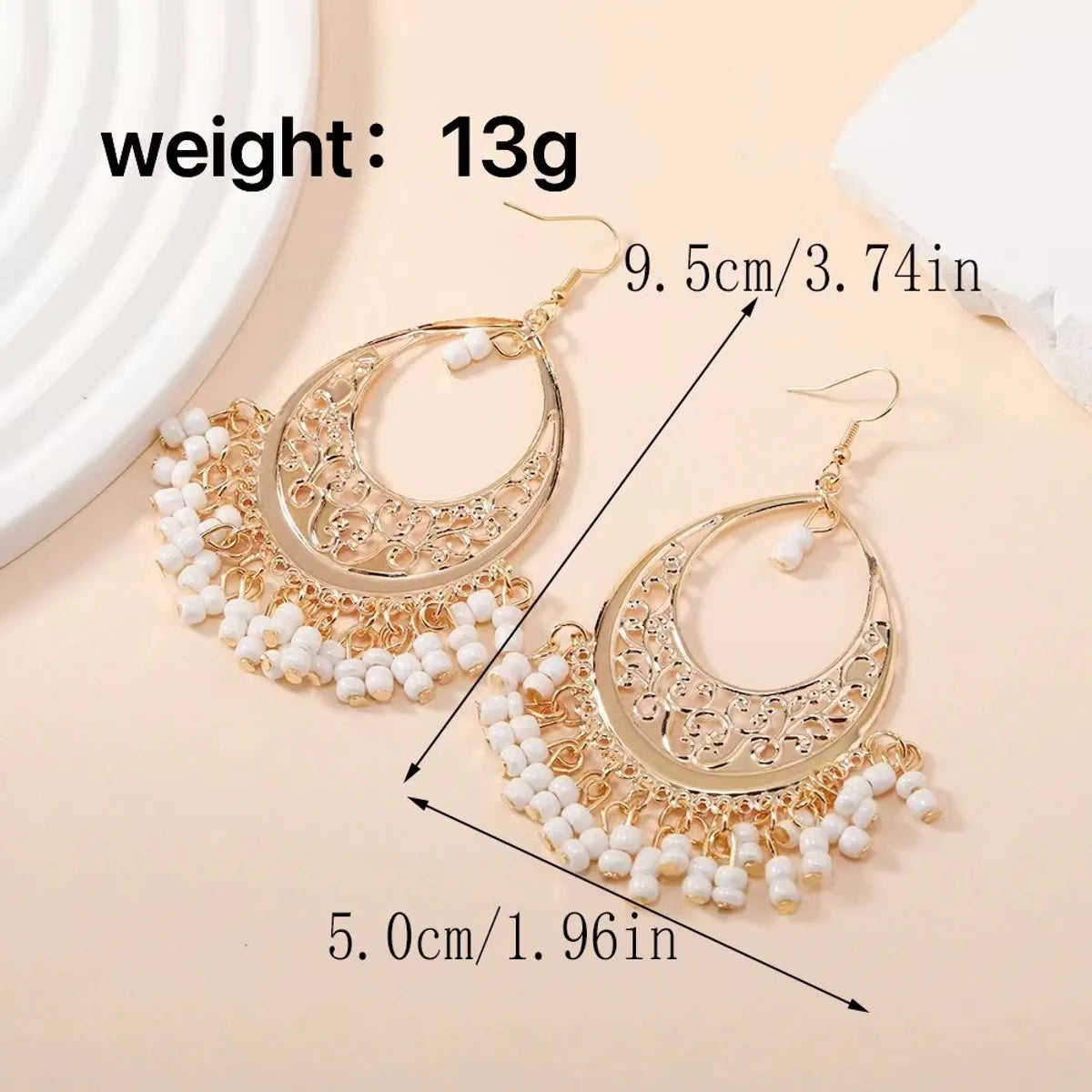 1 Pair Beach Artistic Floral Alloy Drop Earrings