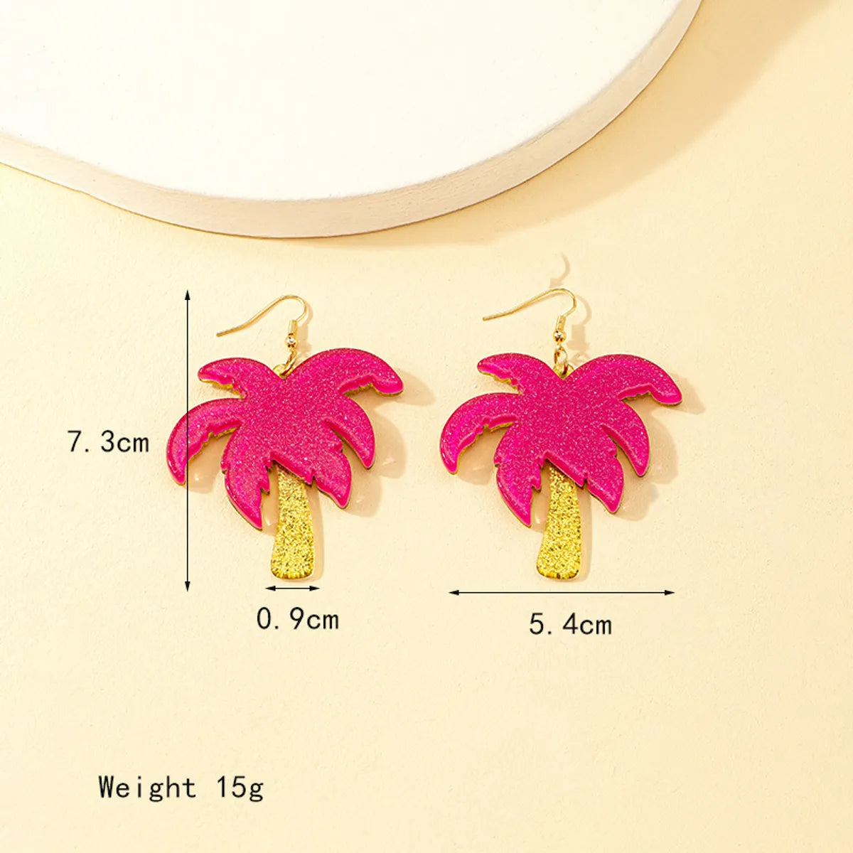 1 Pair Beach Coconut Tree Patchwork Arylic Drop Earrings