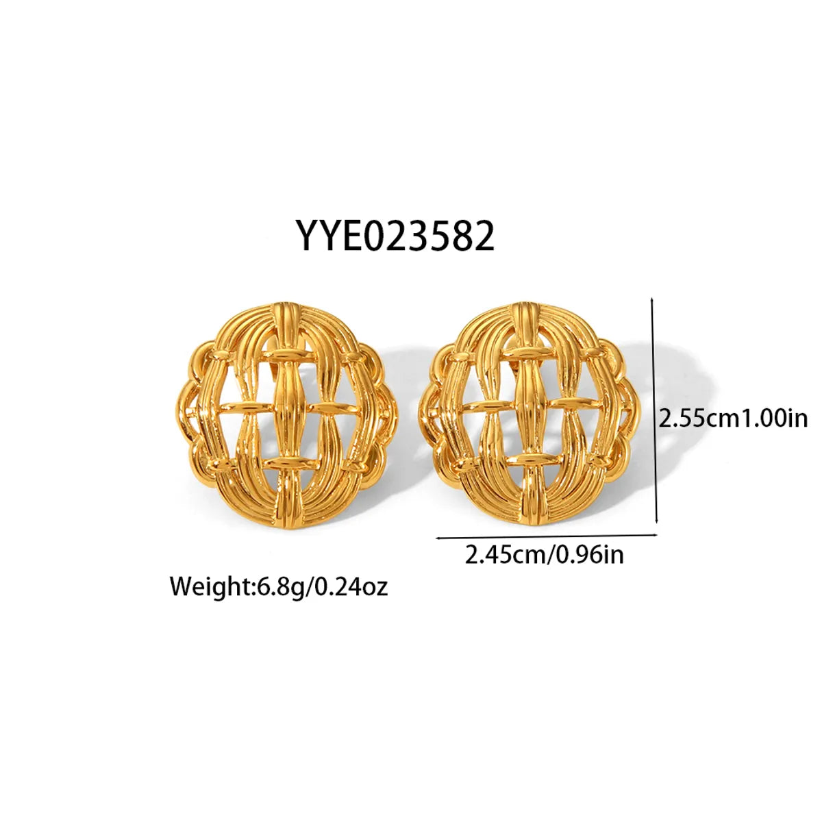 1 Pair Beach Modern Style Round Star Heart Shape Hollow Out 304 Stainless Steel 18K Gold Plated Ear Studs