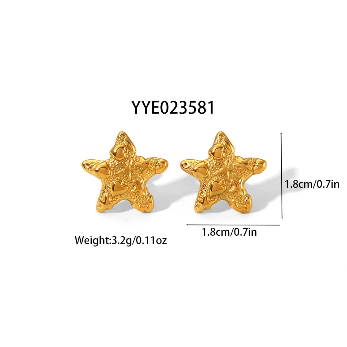 1 Pair Beach Modern Style Round Star Heart Shape Hollow Out 304 Stainless Steel 18K Gold Plated Ear Studs