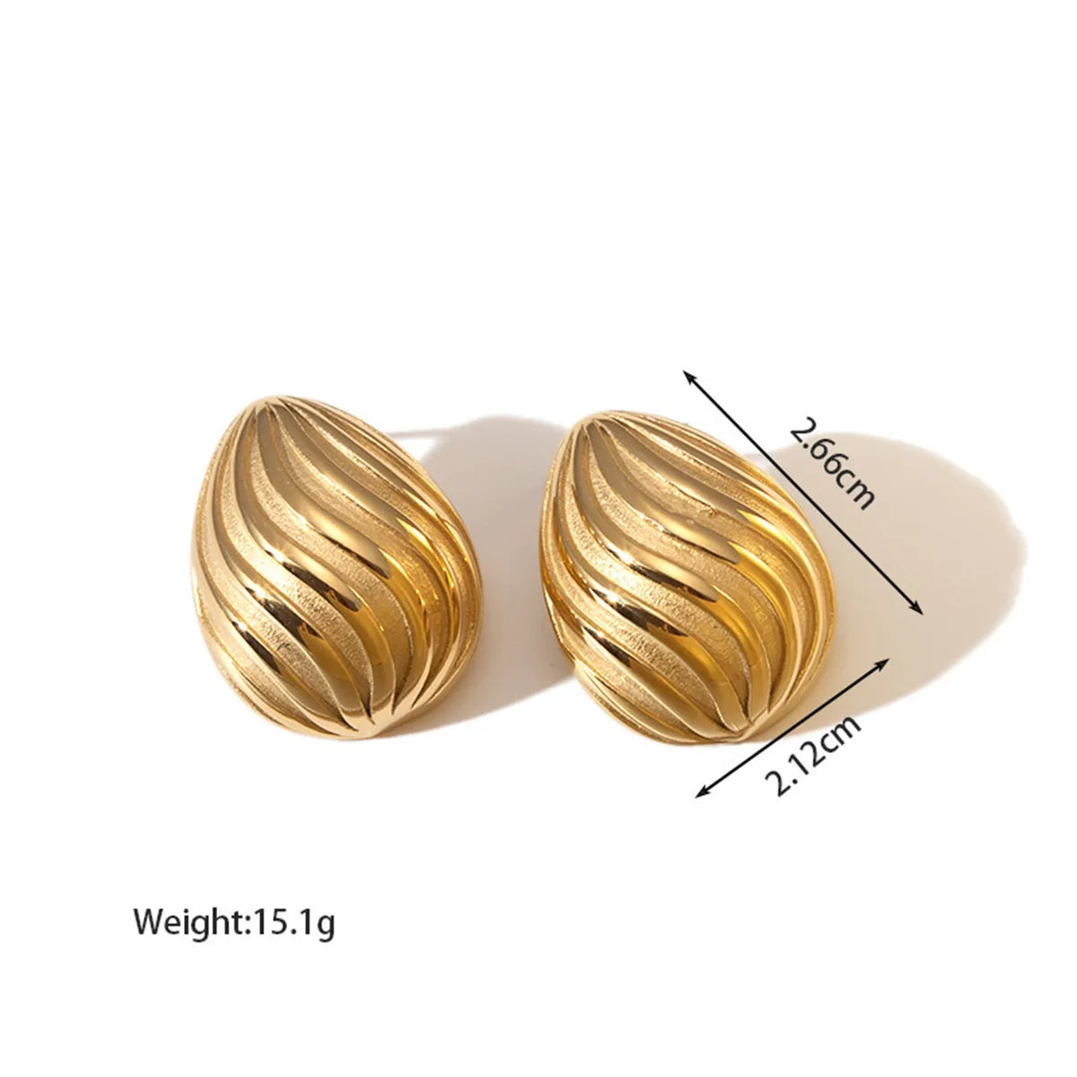 1 Pair Beach Simple Style Rhombus Plating 304 Stainless Steel 18K Gold Plated Ear Studs