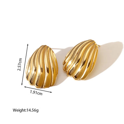 1 Pair Beach Simple Style Rhombus Plating 304 Stainless Steel 18K Gold Plated Ear Studs