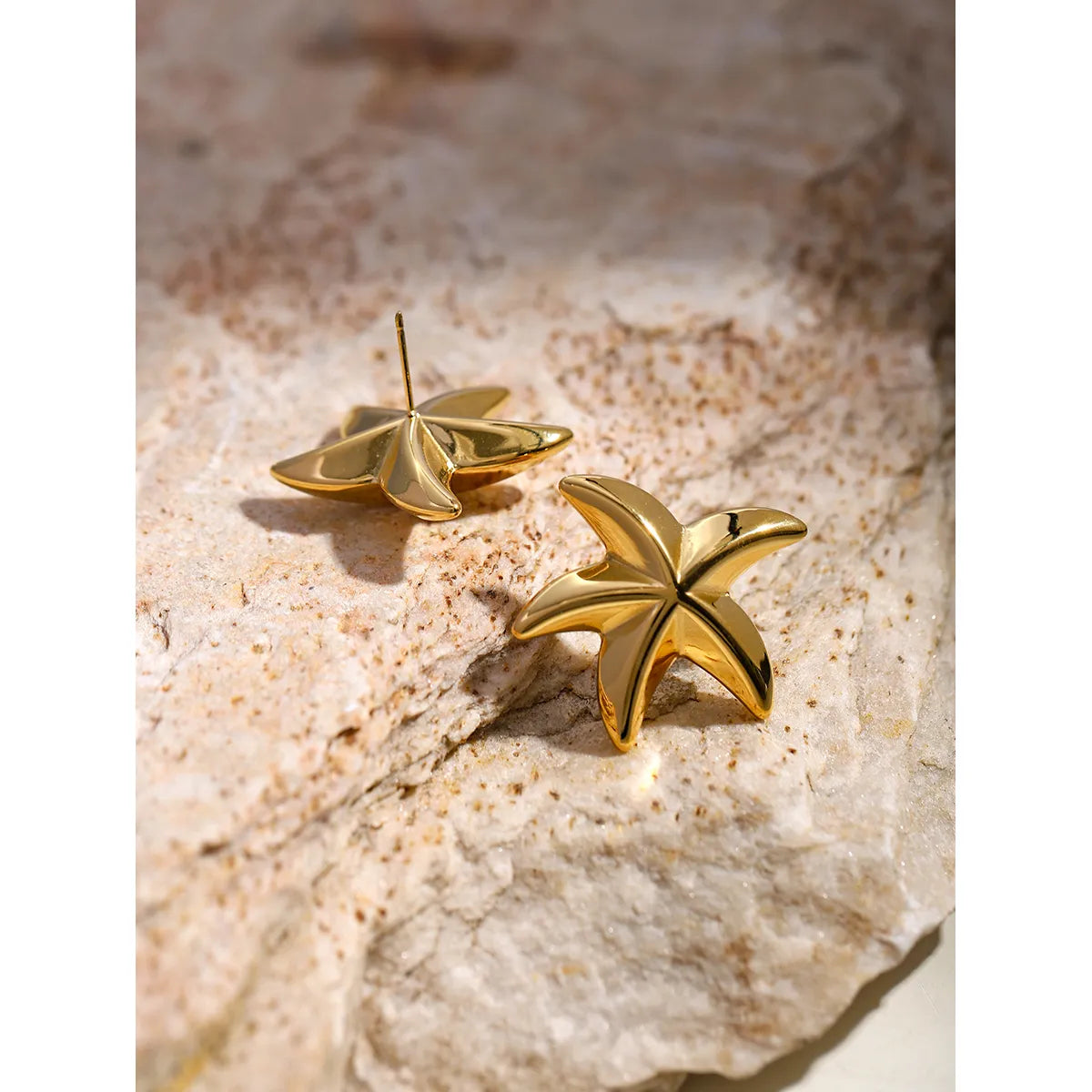 1 Pair Beach Simple Style Starfish 304 Stainless Steel 16K Gold Plated Ear Studs