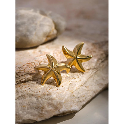 1 Pair Beach Simple Style Starfish 304 Stainless Steel 16K Gold Plated Ear Studs