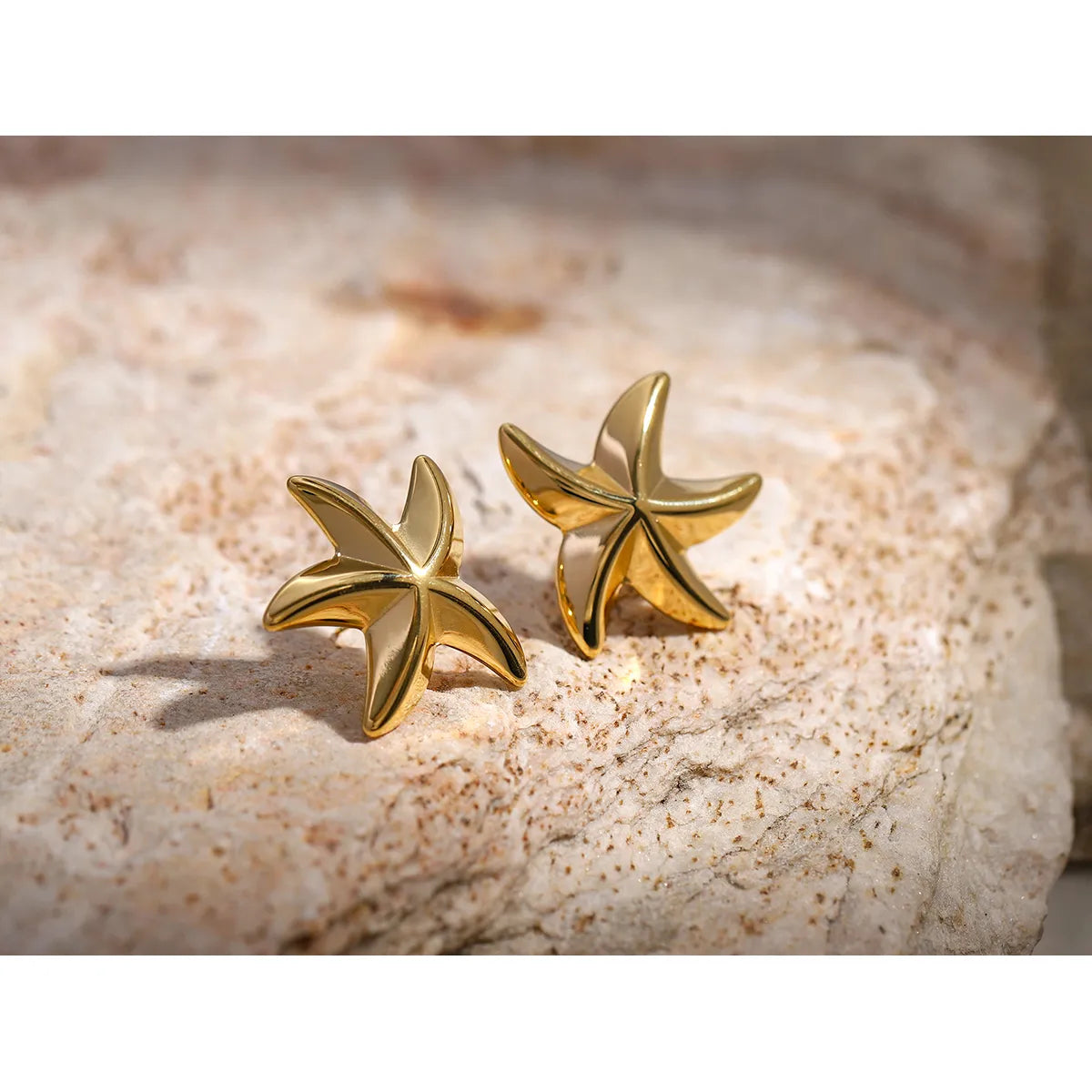 1 Pair Beach Simple Style Starfish 304 Stainless Steel 16K Gold Plated Ear Studs