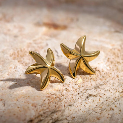 1 Pair Beach Simple Style Starfish 304 Stainless Steel 16K Gold Plated Ear Studs