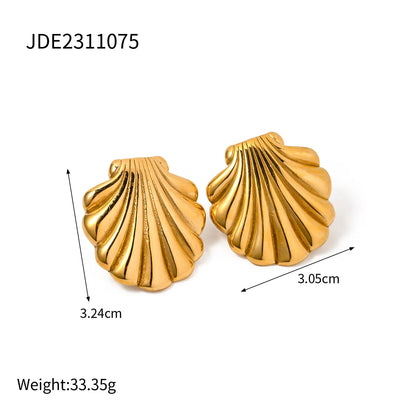 1 Pair Beach Solid Color Plating 304 Stainless Steel 18K Gold Plated Drop Earrings