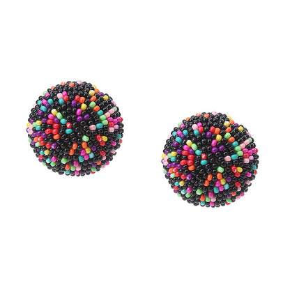 1 Pair Bohemian Ball Seed Bead Women's Ear Studs