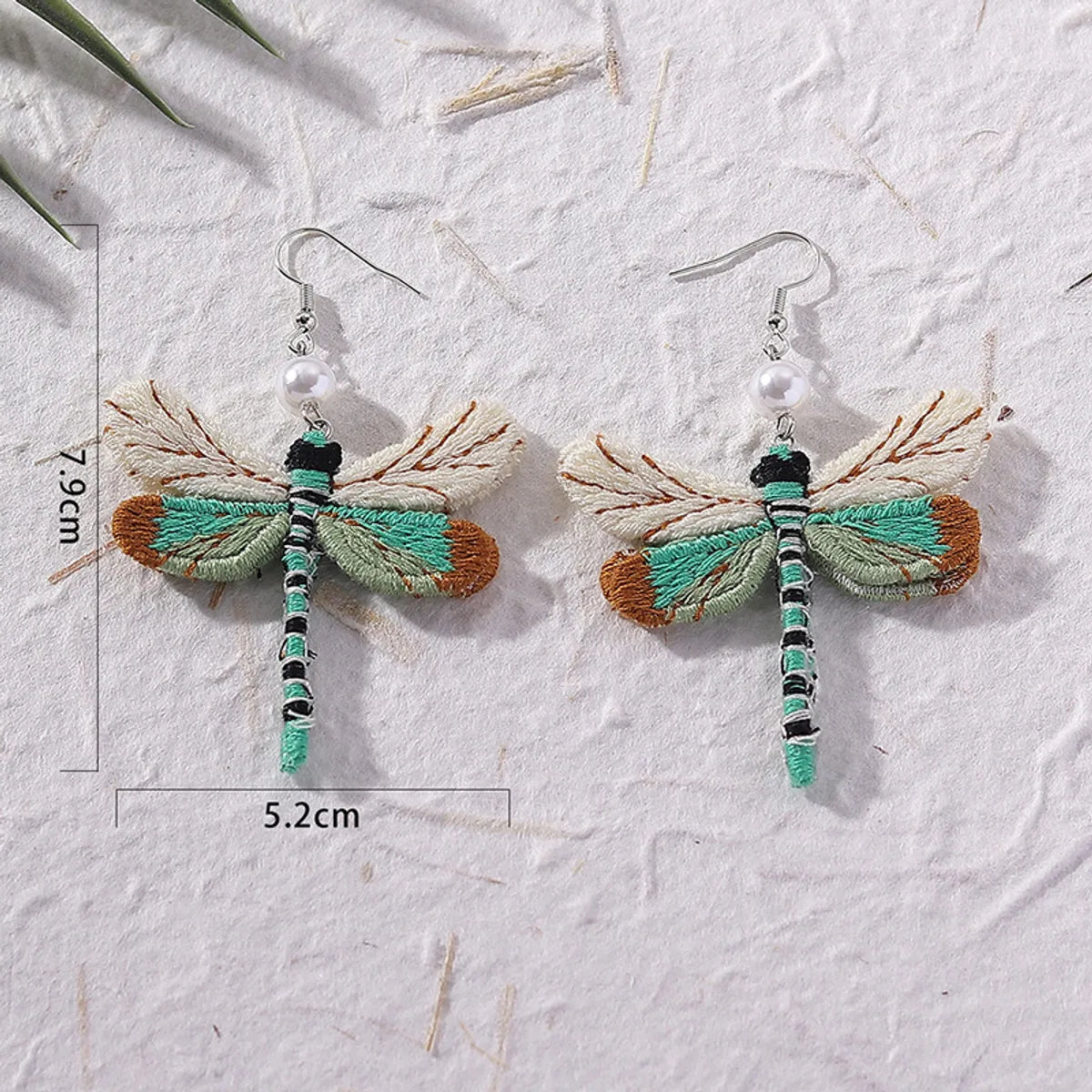 1 Pair Bohemian Dragonfly Handmade Alloy Cloth Ear Hook