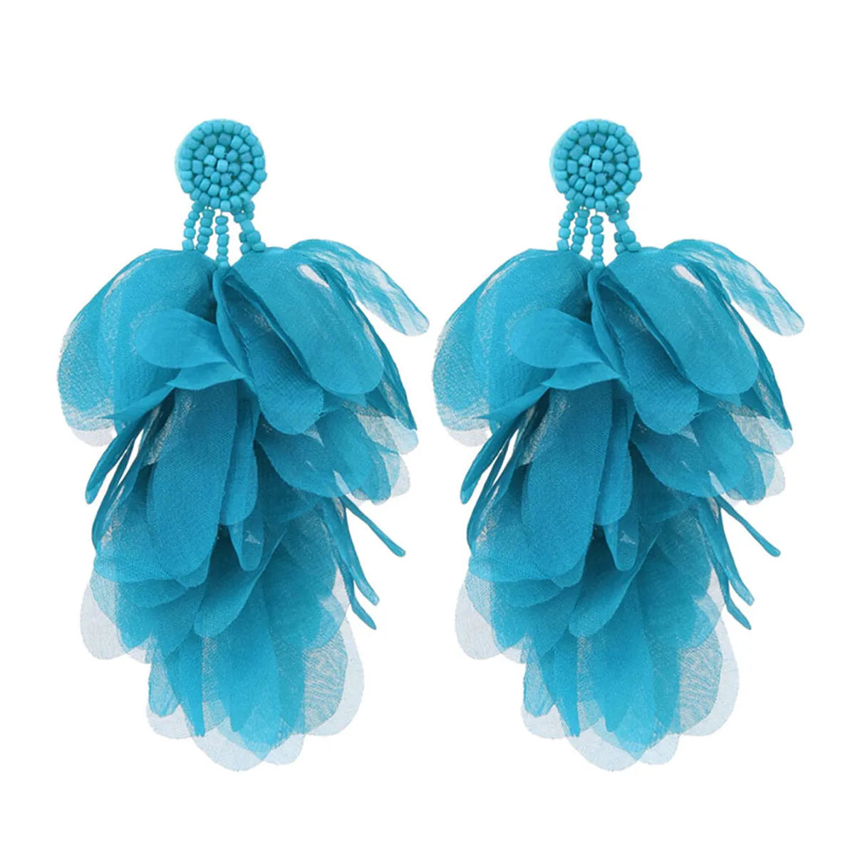 1 Pair Bohemian Flower Cloth Drop Earrings