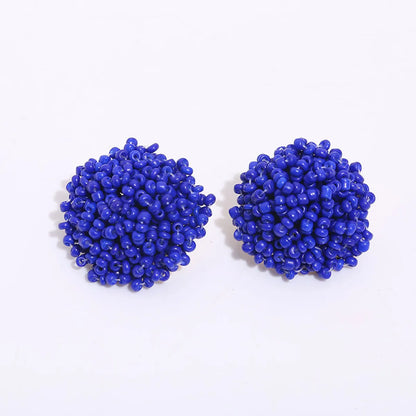 1 Pair Bohemian Geometric Beaded Alloy Earrings