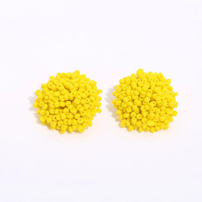 1 Pair Bohemian Geometric Beaded Alloy Earrings