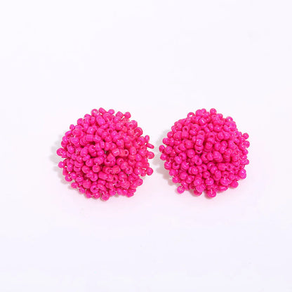 1 Pair Bohemian Geometric Beaded Alloy Earrings