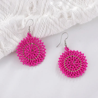 1 Pair Bohemian Geometric Beaded Seed Bead Drop Earrings