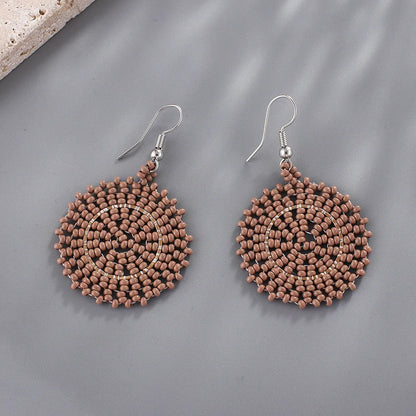 1 Pair Bohemian Geometric Beaded Seed Bead Drop Earrings