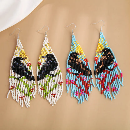 1 Pair Bohemian Geometric Color Block Glass Ear Hook