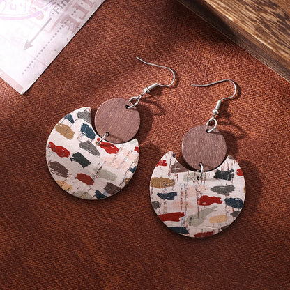 1 Pair Bohemian Geometric Pu Leather Drop Earrings