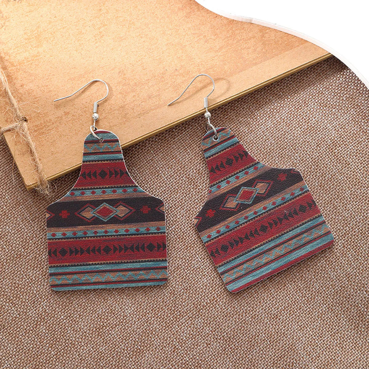 1 Pair Bohemian Geometric Pu Leather Drop Earrings