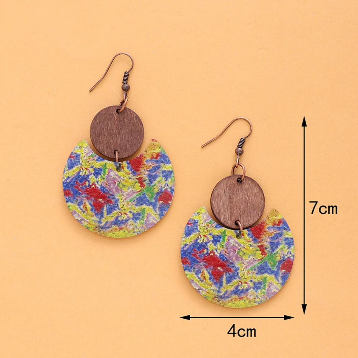 1 Pair Bohemian Geometric Pu Leather Drop Earrings