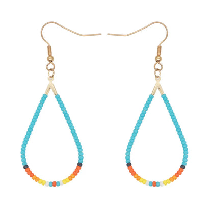 1 Pair Bohemian Geometric Seed Bead Women's Drop Earrings