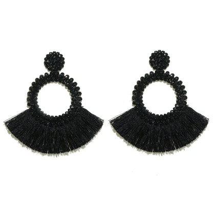 1 Pair Bohemian Round Alloy Tassel Women'S Drop Earrings