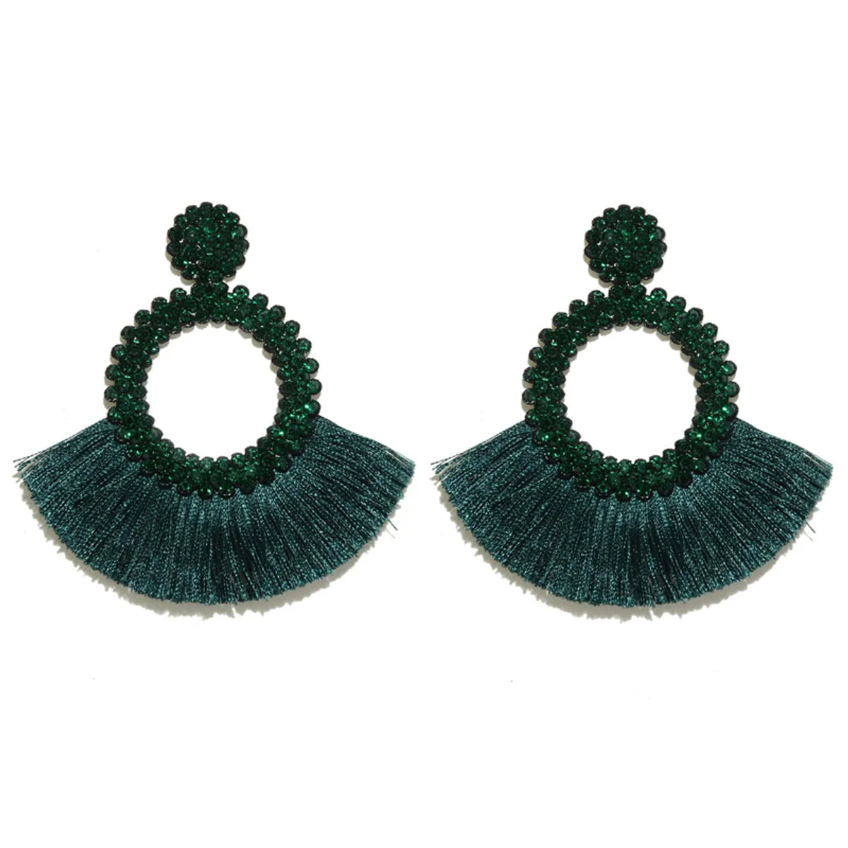 1 Pair Bohemian Round Alloy Tassel Women'S Drop Earrings