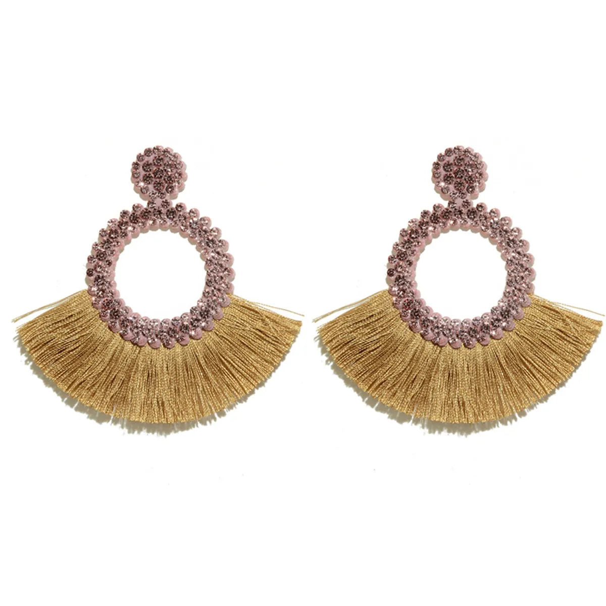 1 Pair Bohemian Round Alloy Tassel Women'S Drop Earrings