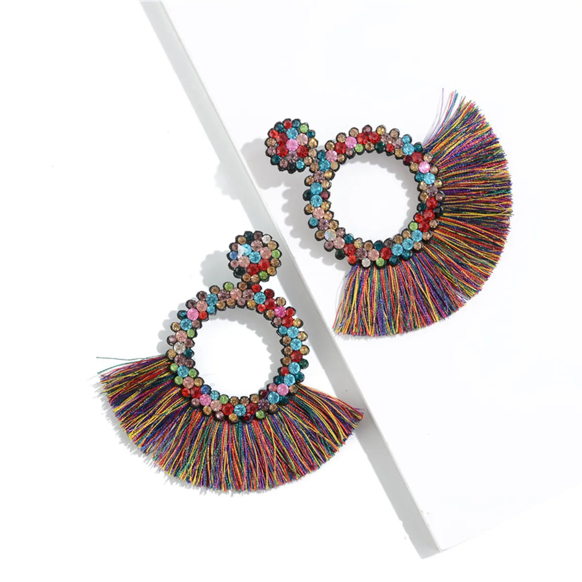 1 Pair Bohemian Round Alloy Tassel Women'S Drop Earrings