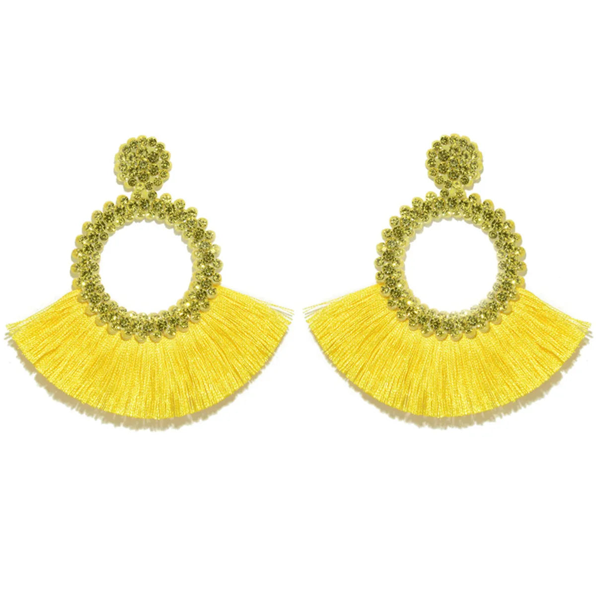 1 Pair Bohemian Round Alloy Tassel Women'S Drop Earrings