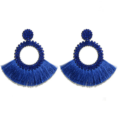 1 Pair Bohemian Round Alloy Tassel Women'S Drop Earrings