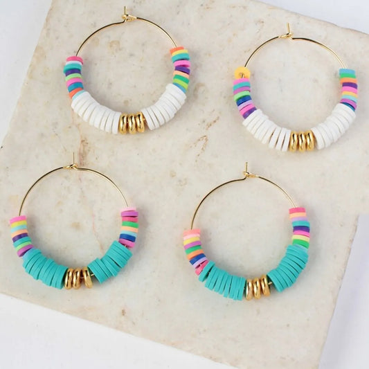 1 Pair Bohemian Round Soft Clay Earrings