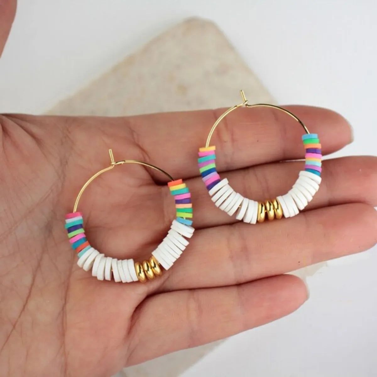 1 Pair Bohemian Round Soft Clay Earrings