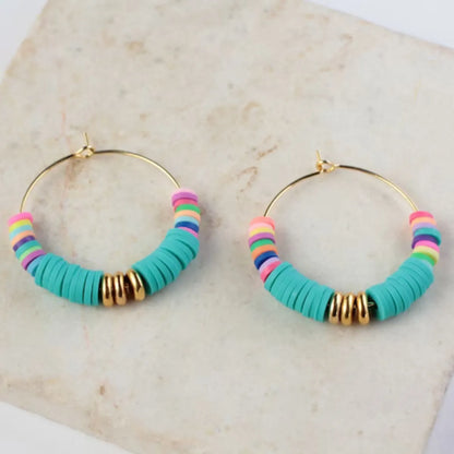 1 Pair Bohemian Round Soft Clay Earrings