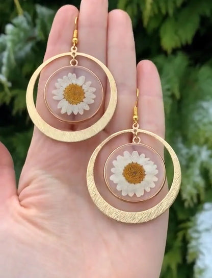 1 Pair Bohemian Simple Style Sunflower Metal Drop Earrings