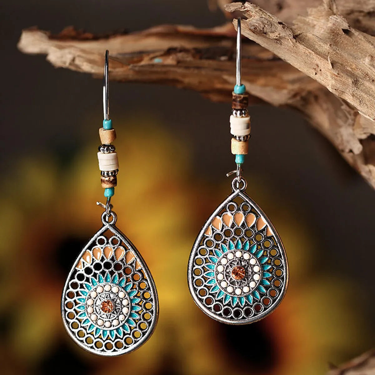 1 Pair Bohemian Water Droplets Alloy Plating Women'S Drop Earrings