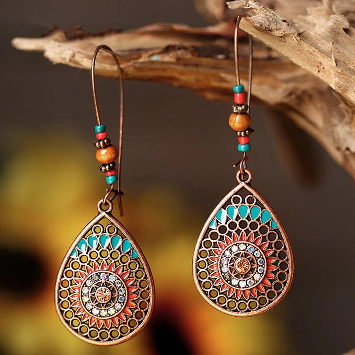 1 Pair Bohemian Water Droplets Alloy Plating Women'S Drop Earrings